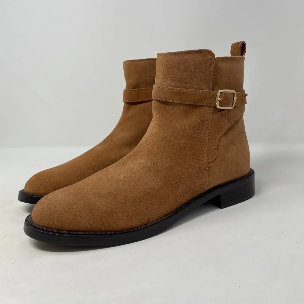 Sam Edelman Nolynn Buckle Zipper Ankle Boots in Saddle Suede - NWT - Picture 9 of 13